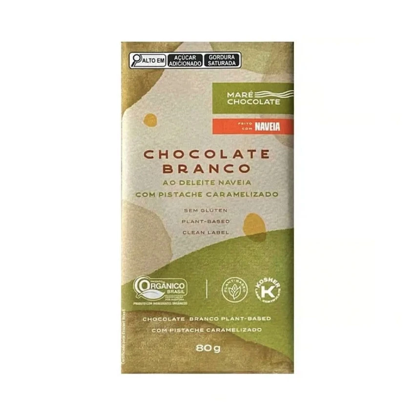 Chocolate Orgânico Branco com Pistache Maré 80g